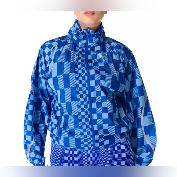 NWT $168 Sweaty Betty Pack Away Jacket Blue S M Hiking Camping Raincoats - Picture 4 of 16